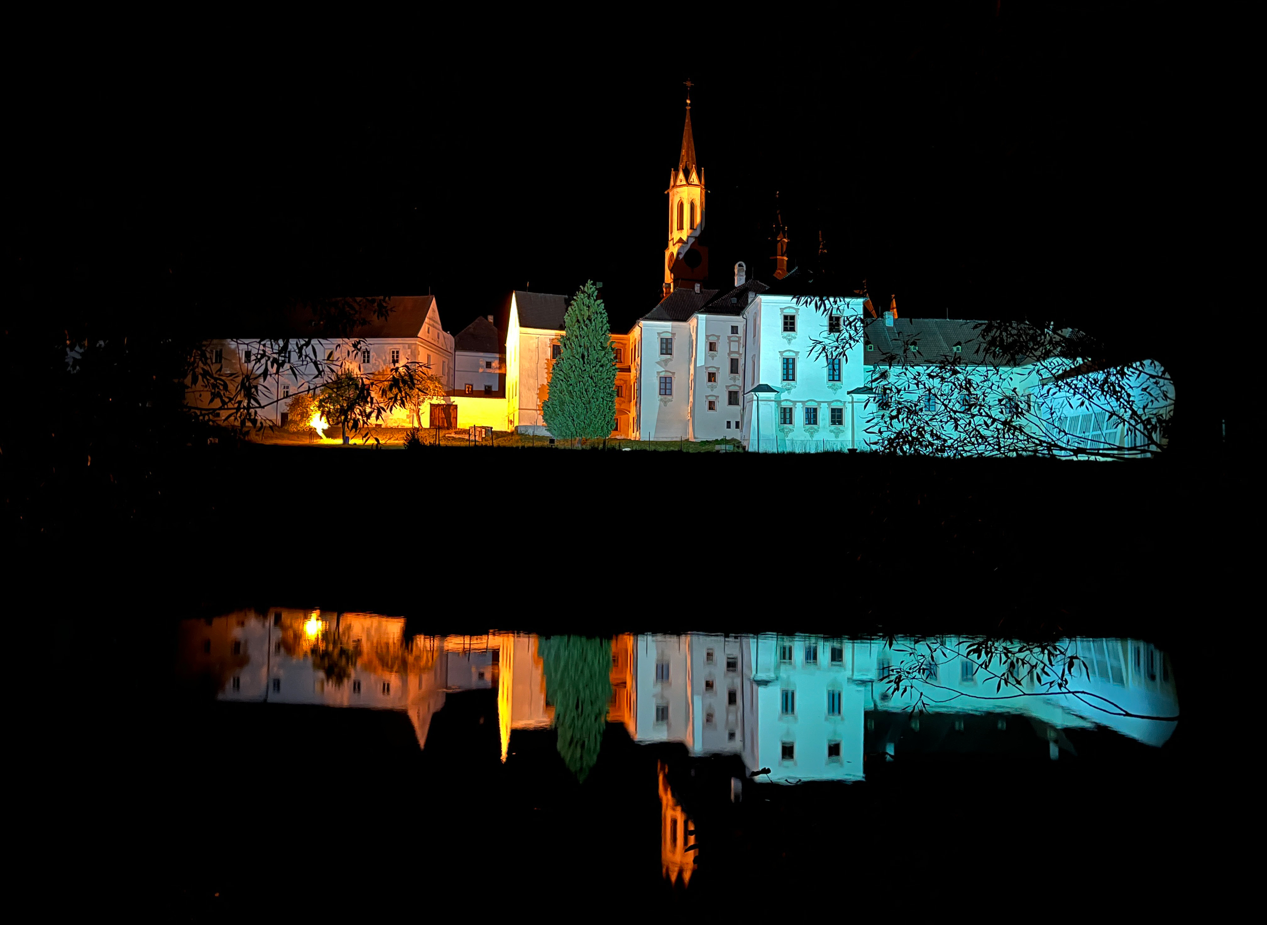 Zisterzienserabtei Hohenfurth (Vyšší Brod) bei Nacht